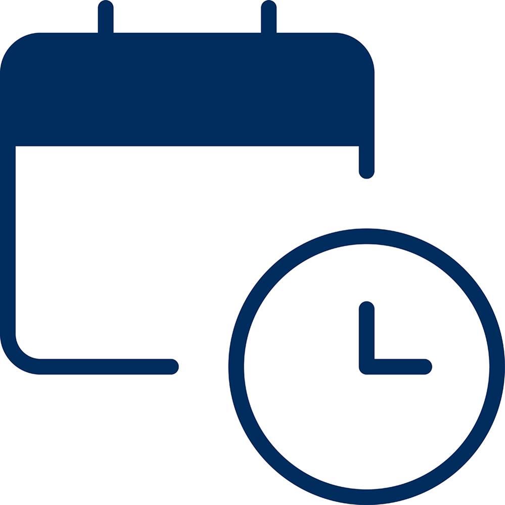  Navy calendar and clock icon